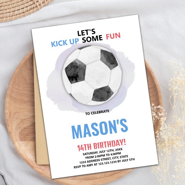 Centre Ball Soccer Birthday Invitation (Center Ball Soccer Birthday Invitations)