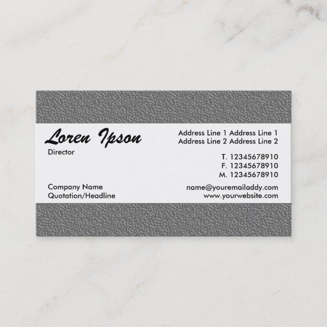 Centre Band 017 - Light Grey Embossed Texture Business Card (Front)