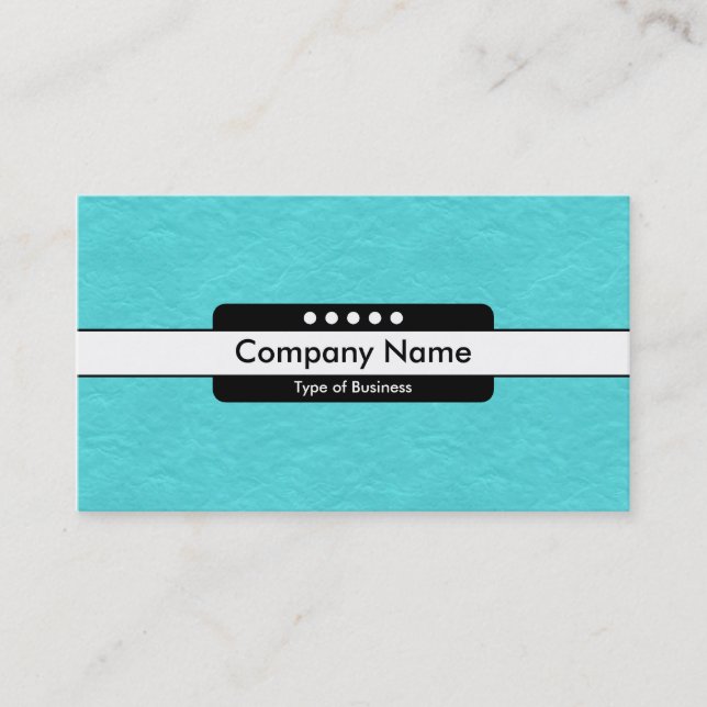 Centre Band 5 Spots - Cyan Paper Texture Business Card (Front)