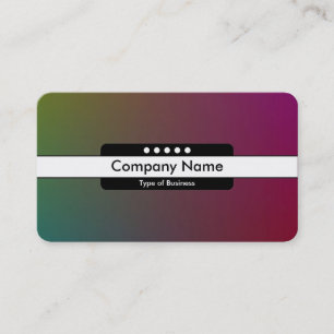 Centre Band 5 Spots - Gradient Y,M,B,R, Dark Business Card