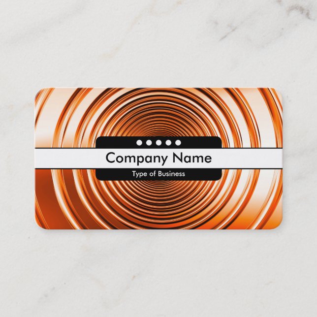 Centre Band 5 Spots - Long Spring Orange Business Card (Front)
