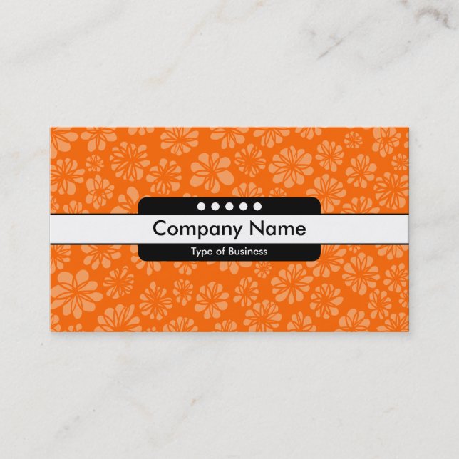 Centre Band 5 Spots - Orange Floral Business Card (Front)