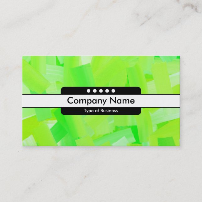 Centre Band 5 Spots - Painted Green Business Card (Front)