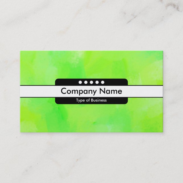 Centre Band 5 Spots - Painted Green II Business Card (Front)