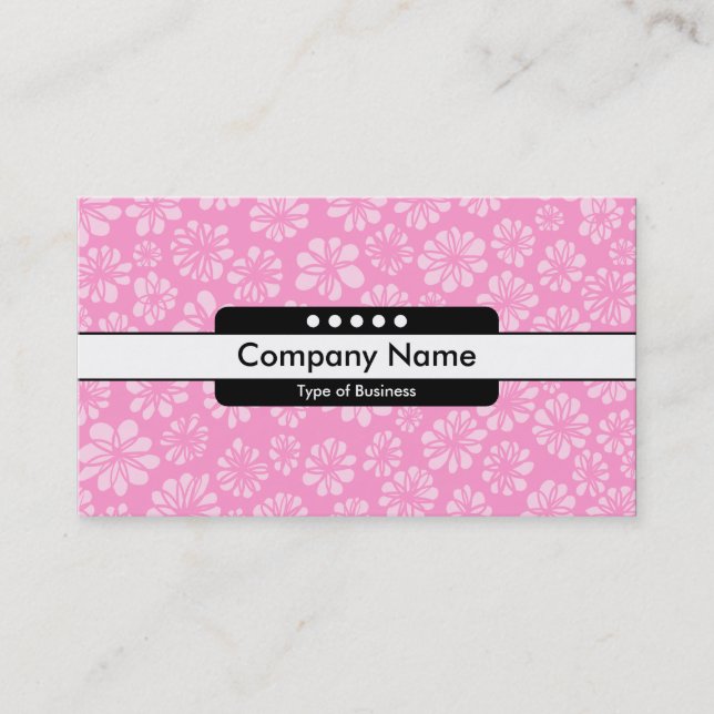 Centre Band 5 Spots - Pink Floral Business Card (Front)