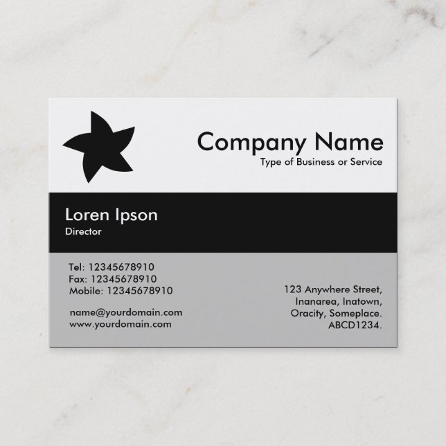 Centre Band Colours - Black - Rotating Star Business Card (Front)