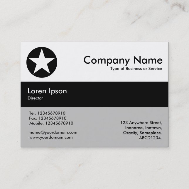 Centre Band Colours - Black - Star Business Card (Front)