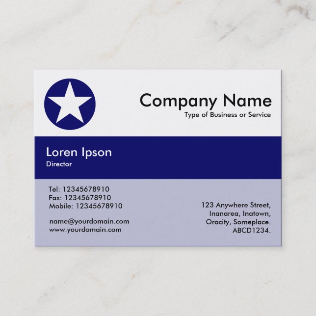 Centre Band Colours - Blue - Star Business Card (Front)