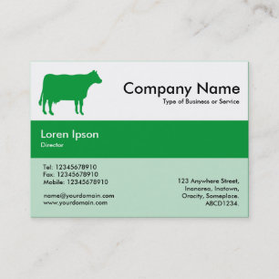 Centre Band Colours - Grass Green - Cow Business Card