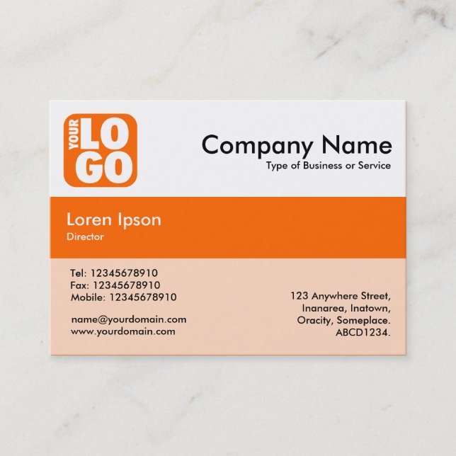 Centre Band Colours - Orange - Your Logo Business Card (Front)