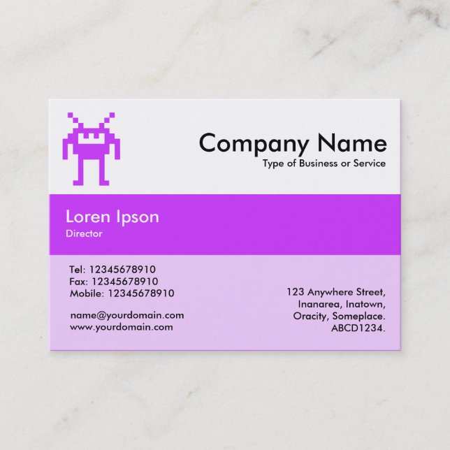 Centre Band Colours - Purple - Nanobot Business Card (Front)