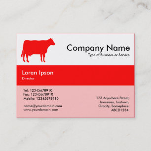 Centre Band Colours - Red - Cow Business Card