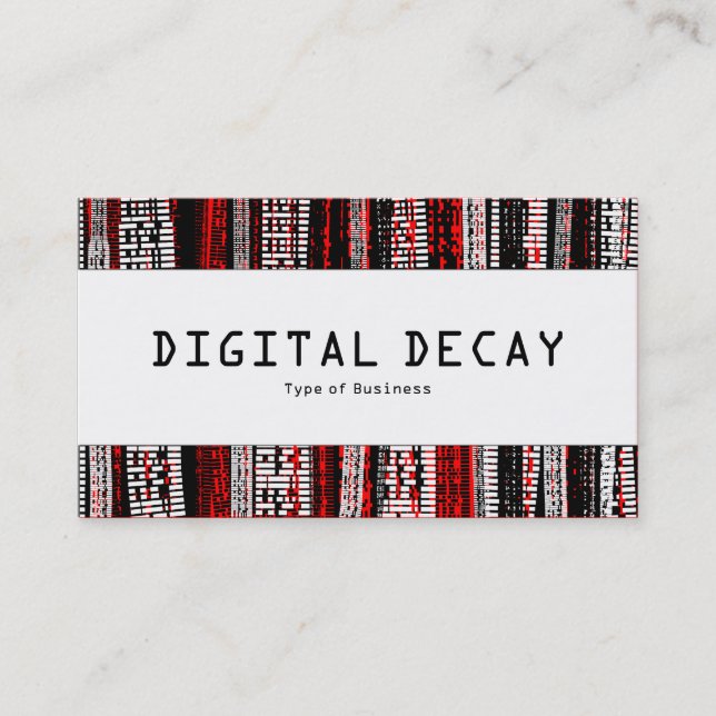 Centre Band  - Digital Decay - Red Business Card (Front)