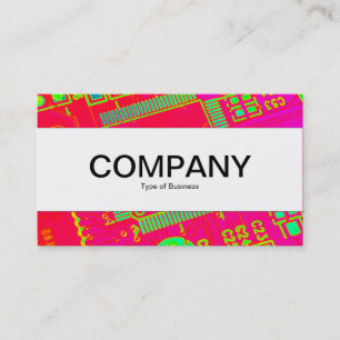 Centre Band (edged) - Colourful Abstract Circuitry Business Card