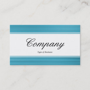 Centre Band (edged) - Script - Brushed Pale Blue Business Card