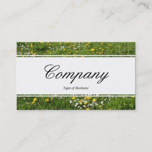 Centre Band (edged) - Script - Meadow Flowers Business Card