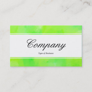 Centre Band (edged) - Script - Painted Green II Business Card