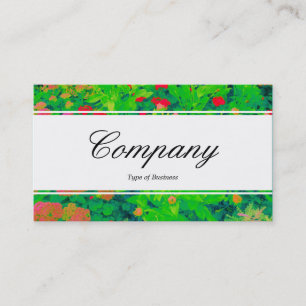 Centre Band (edged) - Script - Psychedelic Flower  Business Card