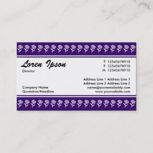 Centre Band (Flower Border) - Deep Violet Business Card