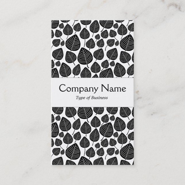 Centre Band - Leaves - Black on White Business Card (Front)