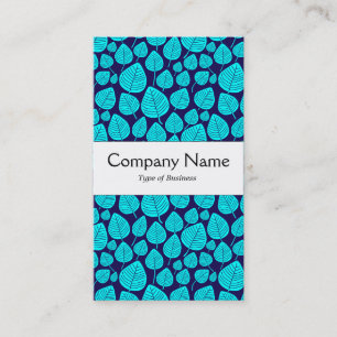 Centre Band - Leaves - Cyan on Blue 150a51 Business Card