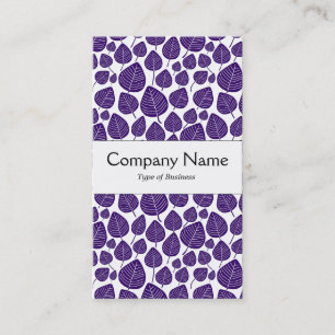 Centre Band - Leaves - Deep Purple on White Business Card