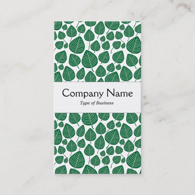 Centre Band - Leaves - Forest Green on White Business Card (Front)