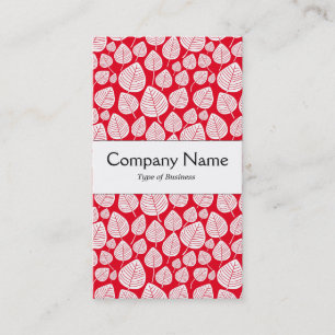 Centre Band - Leaves - White on Red e6001c Business Card