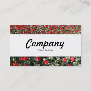 Centre Band - Red Tulips and Primroses Business Card