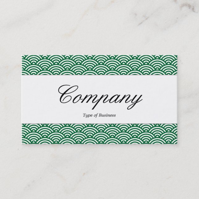 Centre Band - Script - Fish Scale Pattern Business Card (Front)