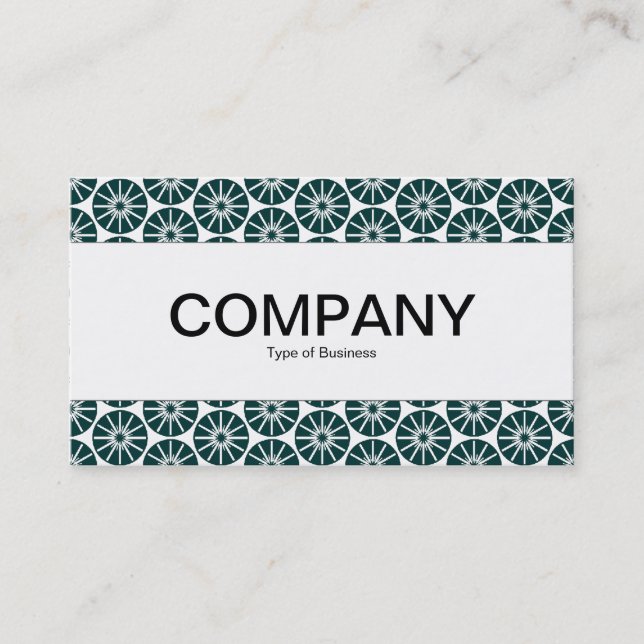 Centre Band - Star Wheel - Dark Green on White Business Card (Front)