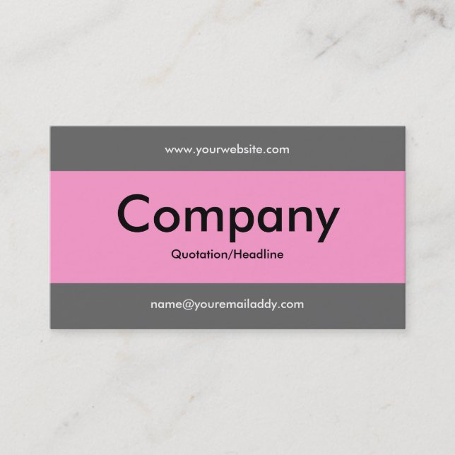 Centre Band v2 - Grey and Pink Business Card (Front)