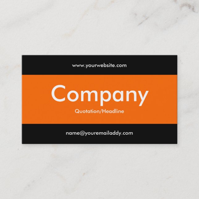 Centre Band v2 - Orange with Black Business Card (Front)