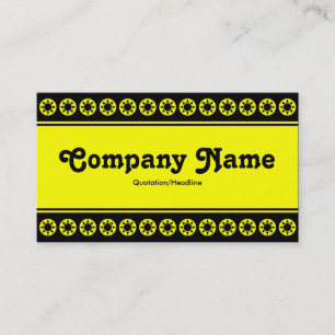 Centre Band (Yellow Sun Border) V2 - Black Business Card