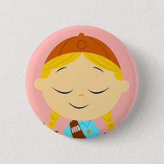 centre girl _ girl scout blonde 6 cm round badge