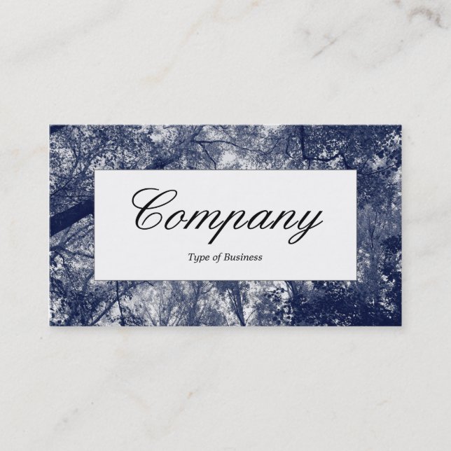 Centre Label - Blue Autumn Business Card (Front)