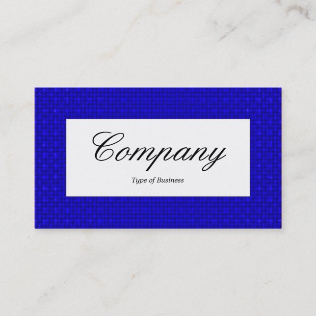 Centre Label - Blue Fabric Texture Business Card (Front)