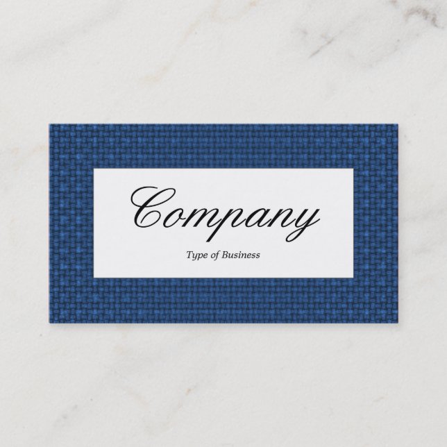 Centre Label - Blue Fabric Texture Business Card (Front)
