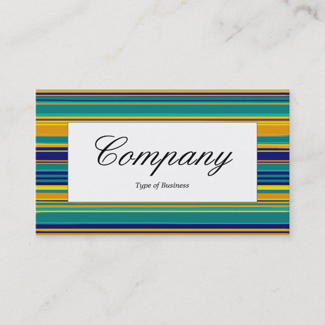 Centre Label - Coloured Stripes Business Card (Front)