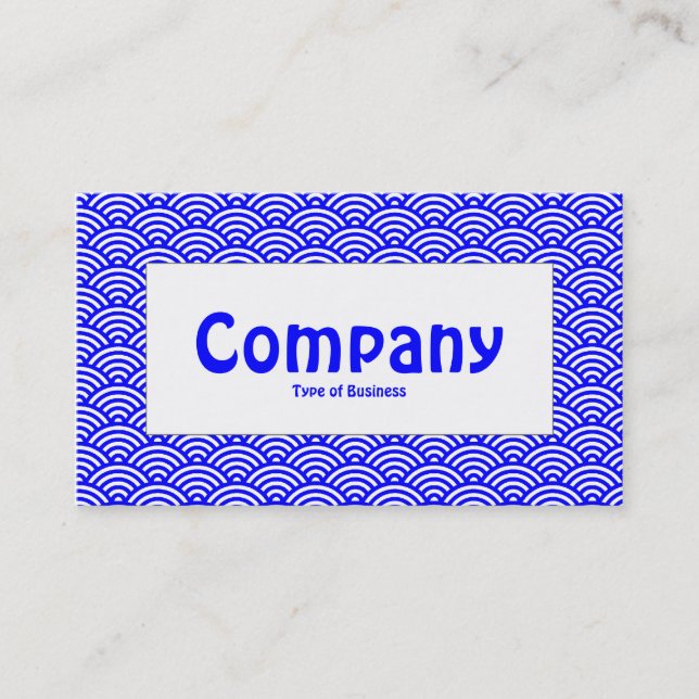 Centre Label - Fish Scale - Blue & White Business Card (Front)
