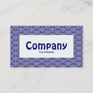 Centre Label - Fish Scale - Dark Blue & White Business Card