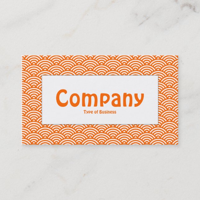 Centre Label - Fish Scale - Orange & White Business Card (Front)