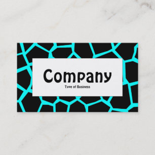 Centre Label - Go Giraffe Cyan Blue Business Card