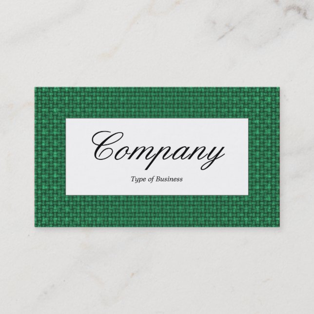 Centre Label - Green Fabric Texture Business Card (Front)