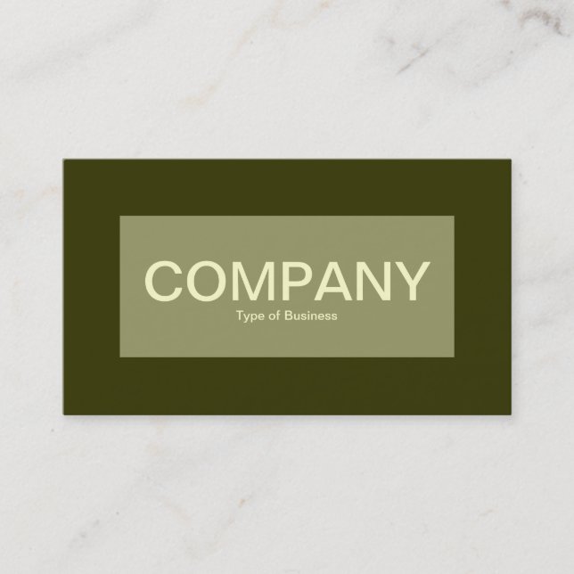 Centre Label - Khaki with Murky Green 333300 Business Card (Front)
