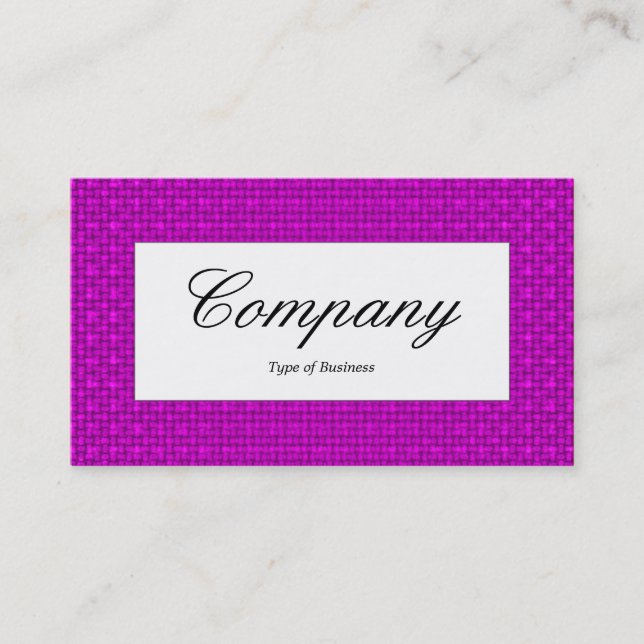 Centre Label - Magenta Fabric Texture Business Card (Front)
