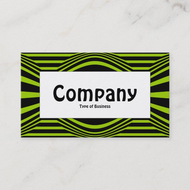 Centre Label - Op Art II 01 - Black and Green Business Card (Front)