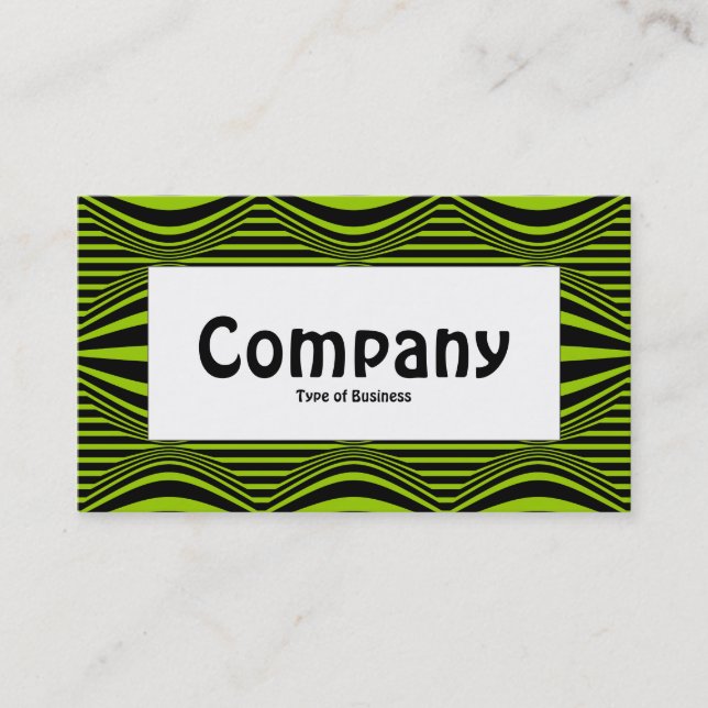 Centre Label - Op Art III 01 - Black and Green Business Card (Front)