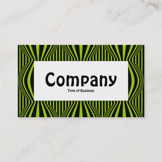 Centre Label - Op Art IV 01 - Black and Green Business Card (Front)