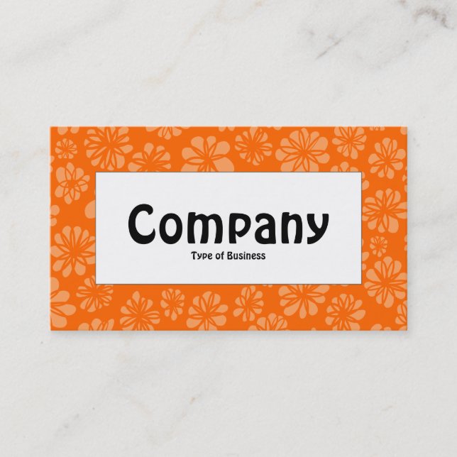 Centre Label - Orange Floral Business Card (Front)